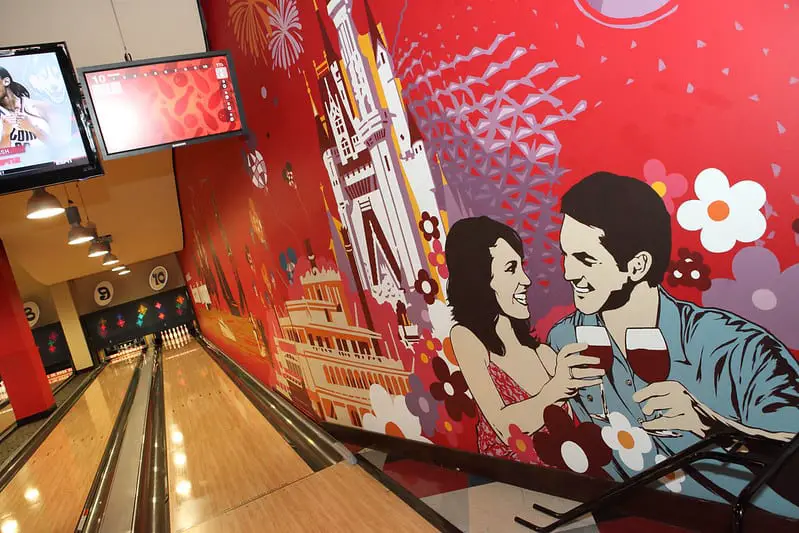 One of the best things for adults at Disney Springs is Splitsville Luxury Lanes!