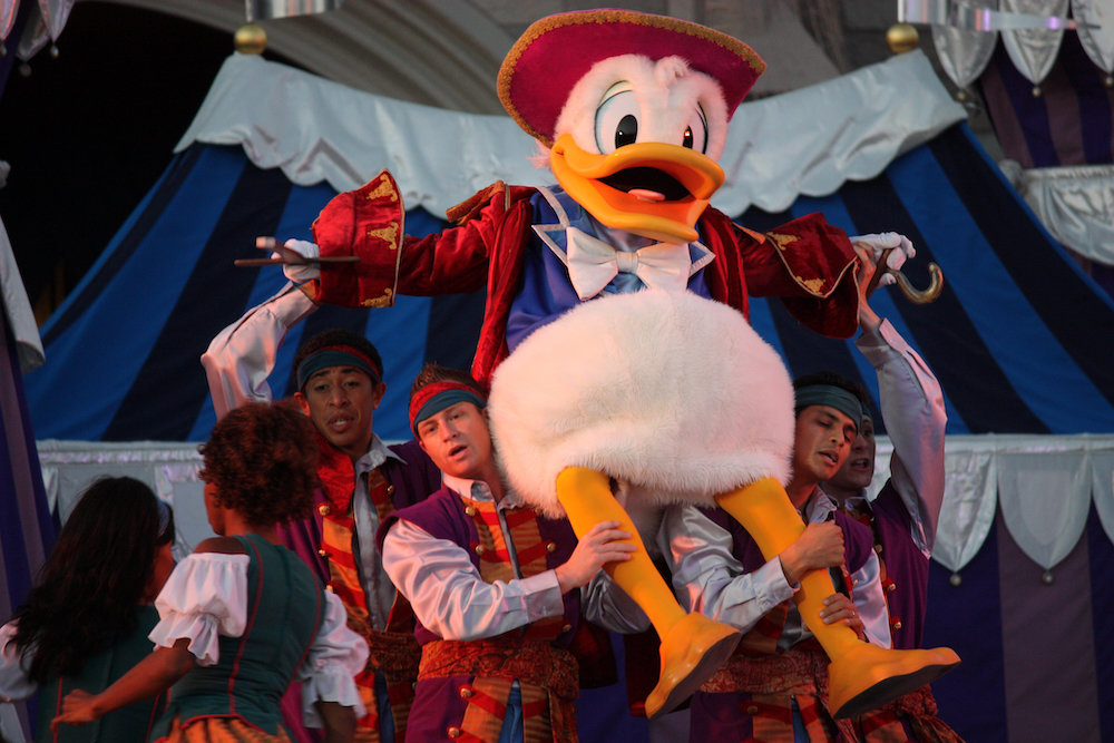 Donald Duck is a Disney character that begins with D.