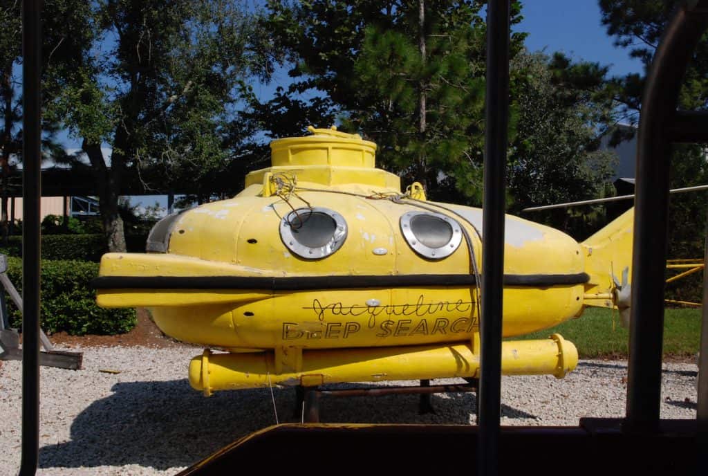 The Studio Backlot Tour at Hollywood Studios allowed you to view movie props and used on-screen vehicles like this yellow submarine.